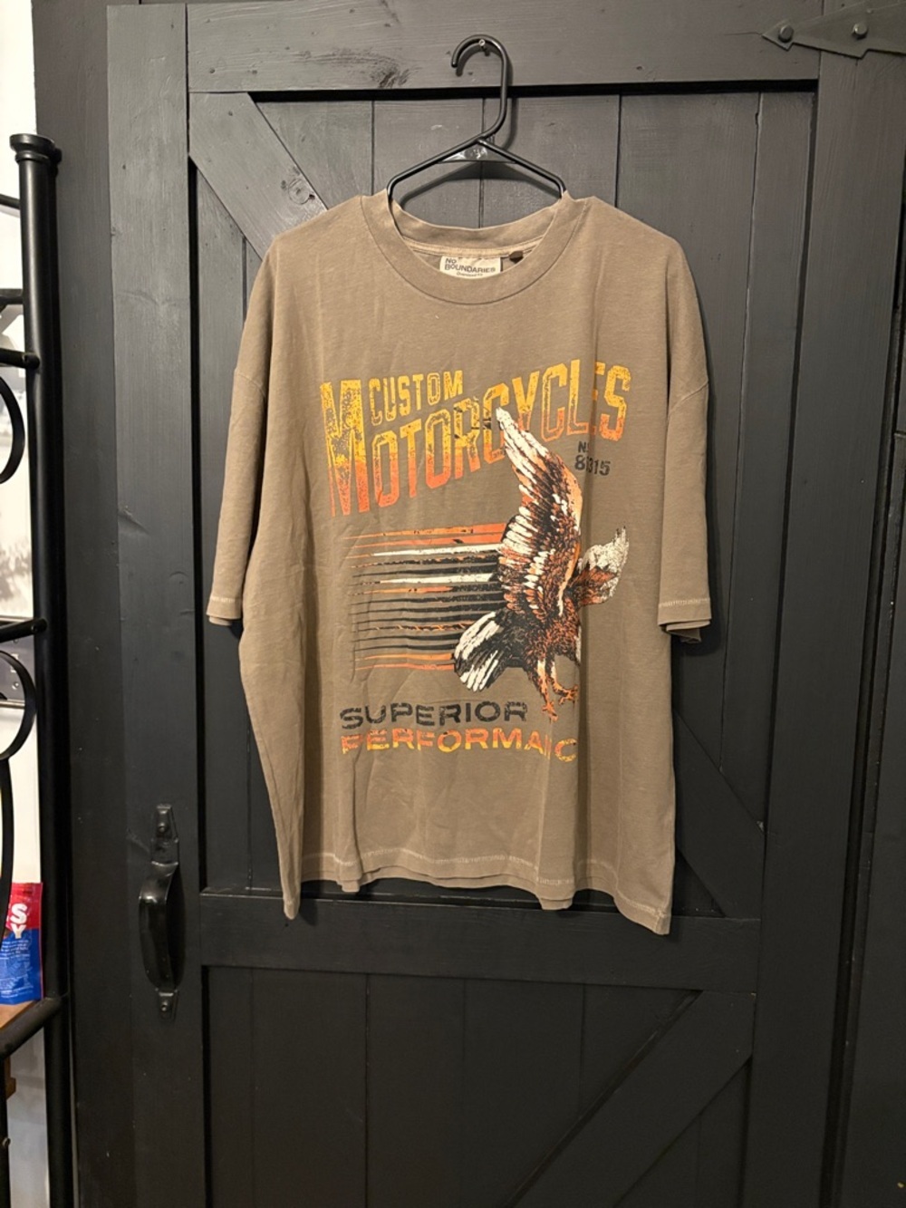 No Boundaries Men's Short Sleeve Crew Tee in Taupe